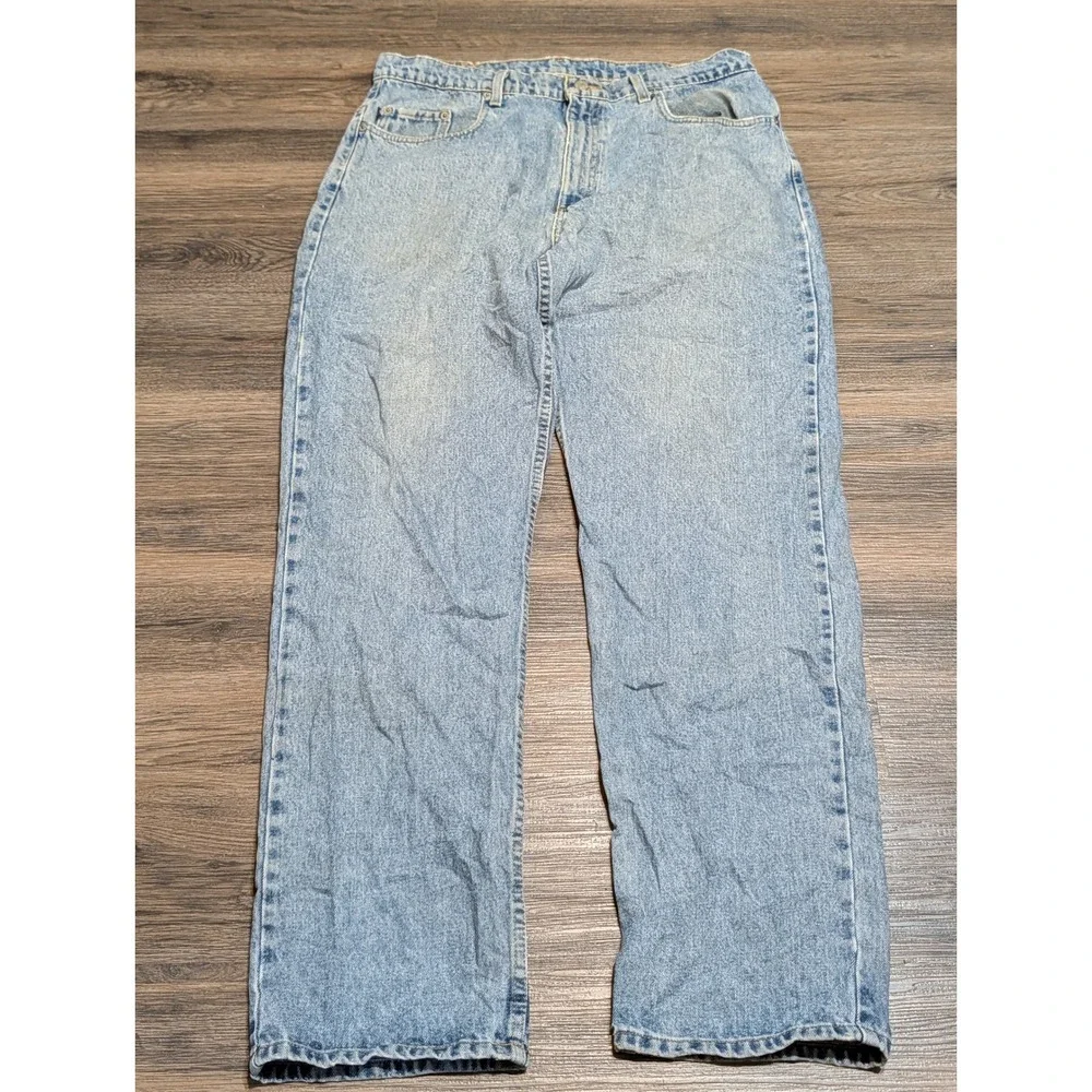 Polo Jeans Co Ralph Lauren Mens 36x32 Light Wash Straight Leg Denim Blue Jeans